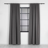 LUNVA Custom Blackout Curtains with Linen-Look Texture – Gray